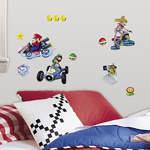 0034878153179 - ROOMMATES RMK2728SCS MARIO KART 8 PEEL AND STICK WALL DECALS (SET OF 4), 10 X 18