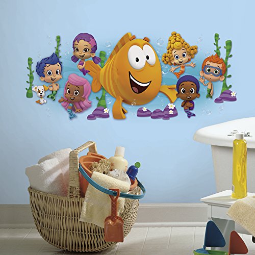 0034878263007 - ROOMMATES RMK2774GM BUBBLE GUPPIES CHARACTER BURST PEEL AND STICK GIANT WALL DECALS, 18 X 40