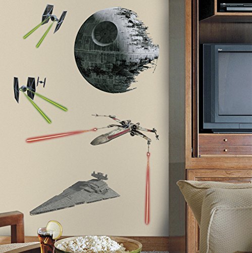0034878371825 - ROOMMATES RMK3076GM STAR WARS CLASSIC SPACE SHIPS P&S GIANT WALL DECALS, 17 COUNT