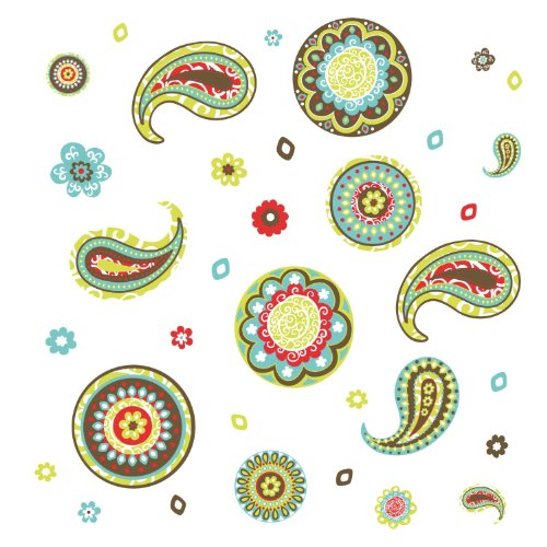 0034878467252 - ROOMMATES RMK1557SCS PAISLEY PEEL & STICK WALL DECALS, 31 COUNT