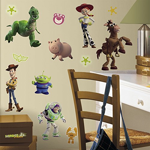0034878569291 - ROOMMATES RMK1428SCS TOY STORY PEEL & STICK WALL DECALS GLO-IN DARK, 34 COUNT