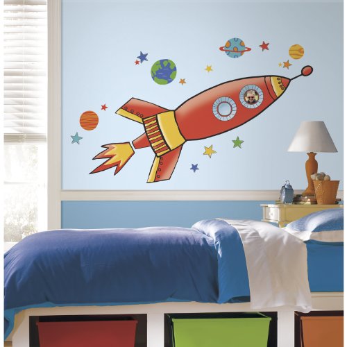 0034878623610 - ROOMMATES RMK2619GM ROCKET PEEL AND STICK GIANT WALL DECALS