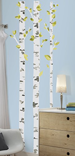 0034878809281 - ROOMMATES RMK2662GM BIRCH TREES PEEL AND STICK GIANT WALL DECALS