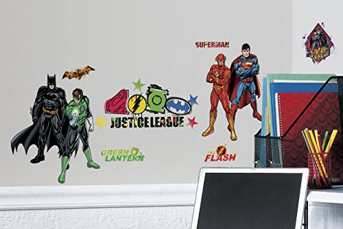 0034878841519 - ROOMMATES RMK2138SCS JUSTICE LEAGUE PEEL AND STICK WALL DECALS