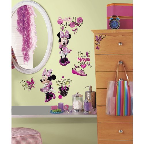 0034878949529 - ROOMMATES RMK2554SCS MICKEY AND FRIENDS MINNIE FASHIONISTA PEEL AND STICK WALL DECALS
