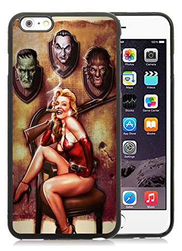 3493344899985 - GENERIC IPHONE 6 PLUS TPU CASE,HALLOWEEN PINUP MONSTER TROPHIES RIFLE BLACK COVER CASE FOR IPHONE 6S PLUS 5.5 INCHES