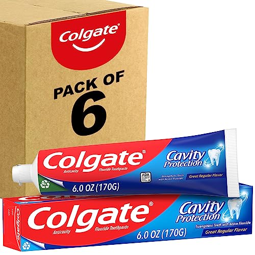 0035000976475 - COLGATE CAVITY PROTECTION TOOTHPASTE WITH FLUORIDE - 6 OUNCE (PACK OF 6)