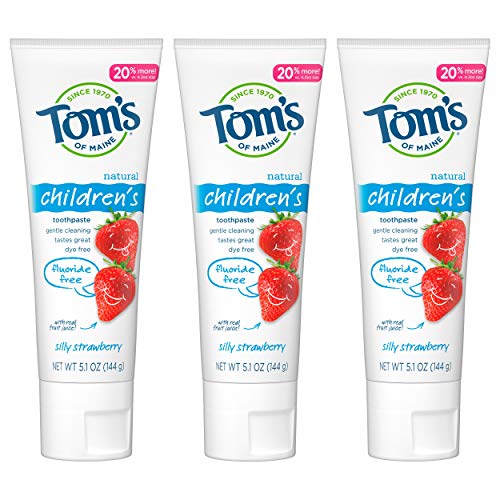 0035000978691 - TOMS OF MAINE FLUORIDE-FREE CHILDRENS TOOTHPASTE, KIDS TOOTHPASTE, SILLY STRAWBERRY, 5.1 OUNCE (PACK OF 3)