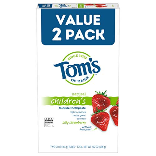 0035000979957 - TOMS OF MAINE NATURAL CHILDRENS FLUORIDE TOOTHPASTE, SILLY STRAWBERRY, 5.1 OZ. 2-PACK