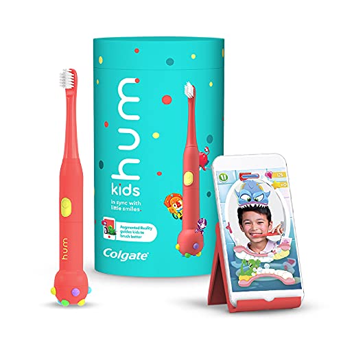 0035000980922 - COLGATE HUM KIDS POWERED TOOTHBRUSH, CORAL, 1 COUNT