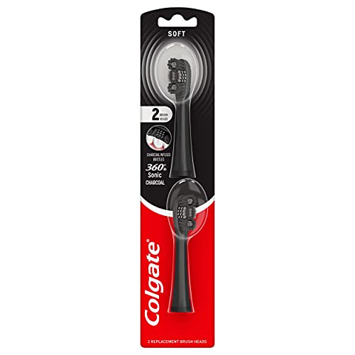 0035000990112 - COLGATE 360 CHARCOAL SONIC POWERED BATTERY TOOTHBRUSH REFILL PACK - 2CT