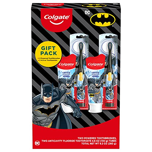 0035000996893 - COLGATE KIDS TOOTHBRUSH SET WITH TOOTHPASTE, BATMAN GIFT SET, 2 BATTERY TOOTHBRUSHES AND 2 TOOTHPASTES