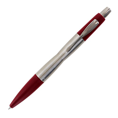 3501124740690 - PARKER DIMONITE INFUSION RED STAINLESS STEEL RETRACTABLE GEL BALL POINT PEN, BLUE INK