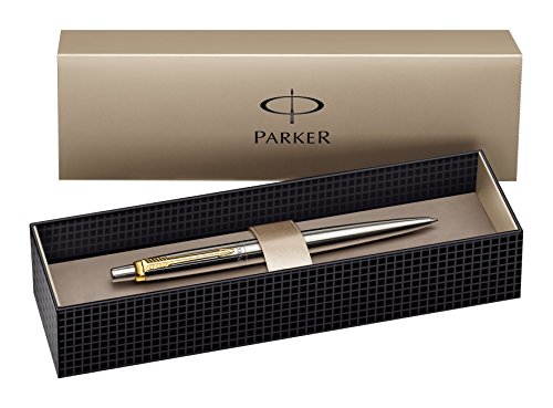 3501170705513 - PARKER BALLPOINT PEN JOTTER CLASSIC STAINLESS STEEL WITH GOLD TRIM