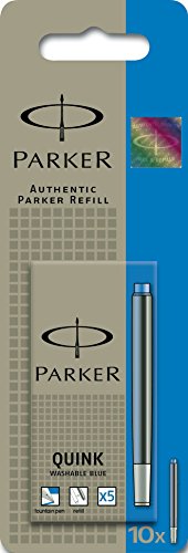 3501170881392 - PARKER QUINK INK STANDARD LONG CARTRIDGES - WASHABLE BLUE (PACK OF 10)