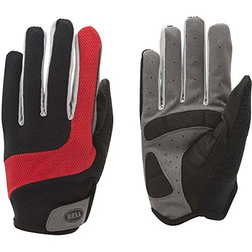 0035011960203 - BELL SPORTS RAMBLE 550 FULL-FINGER CYCLING GLOVES, FITS SMALL/MEDIUM, BLACK AND RED