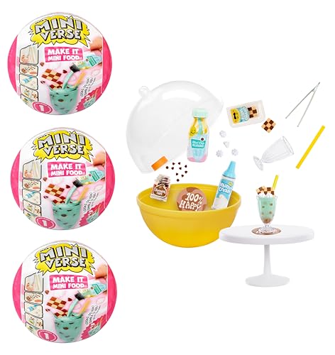 0035051505648 - MGAS MINIVERSE MAKE IT MINI FOOD DINER SERIES 1 ICE CREAM SHOP BUNDLE (3 PACK) MINI COLLECTIBLES, BLIND PACKAGING, DIY, RESIN PLAY, REPLICA FOOD, NOT EDIBLE, COLLECTORS, 8+