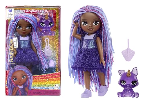 0035051531241 - RAINBOW HIGH LITTLES – INDIGO BAILEY, PURPLE 5.5 POSABLE SMALL DOLL WITH PURSE, MAGICAL PET FOX, GIRLS TOY GIFT, KIDS AGES 4-12 YEARS