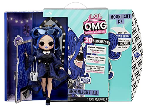 0035051572794 - LOL SURPRISE OMG MOONLIGHT B.B. FASHION DOLL - DRESS UP DOLL SET WITH 20 SURPRISES FOR GIRLS AND KIDS 4+