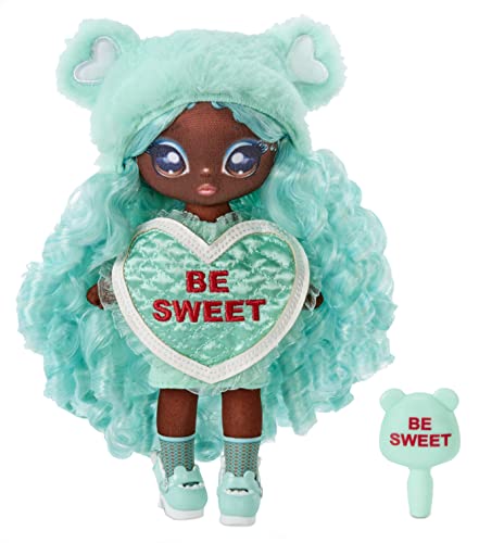 0035051581338 - NA NA NA SURPRISE CYNTHIA SWEETS - MINT TEDDY BEAR-INSPIRED 7.5 FASHION DOLL WITH MINT GREEN HAIR, HEART-SHAPED DRESS AND BRUSH, GREAT VALENTINES DAY GIFT AND TOY FOR KIDS AGES 5 6 7 8+ YEARS