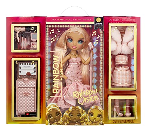 0035051582700 - RAINBOW VISION RAINBOW HIGH RAINBOW DIVAS- SABRINA ST. CLOUD (ROSE-QUARTZ PINK) FASHION DOLL. 2 DESIGNER OUTFITS TO MIX & MATCH WITH VANITY PLAYSET, GREAT GIFT FOR KIDS 6-12 YEARS OLD & COLLECTORS