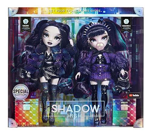 0035051585879 - SHADOW HIGH SPECIAL EDITION TWINS- 2-PACK FASHION DOLL. PURPLE AND BLACK DESIGNER OUTFITS WITH ACCESSORIES, GREAT GIFT FOR KIDS 6-12 YEARS OLD AND COLLECTORS