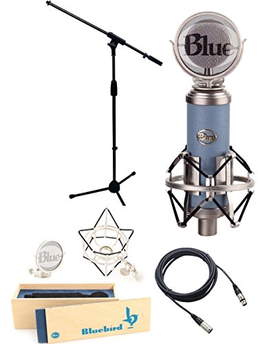 0035127230399 - BLUE BLUEBIRD MICROPHONE BUNDLE WITH MIC BOOM STAND, XLR CABLE AND POP FILTER PO