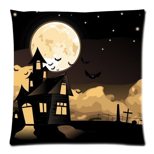 3519338214593 - HAPPY HALLOWEEN CUSTOM PILLOWCASE 18X18 INCH ONE SIDE ZIPPERED PILLOW COVER CASES
