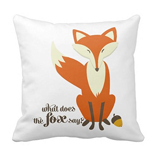 3519338379216 - 18 X 18 FUNNY WHAT DOES THE FOX SAY DECORATIVE THROW PILLOW CASE CUSHION COVER