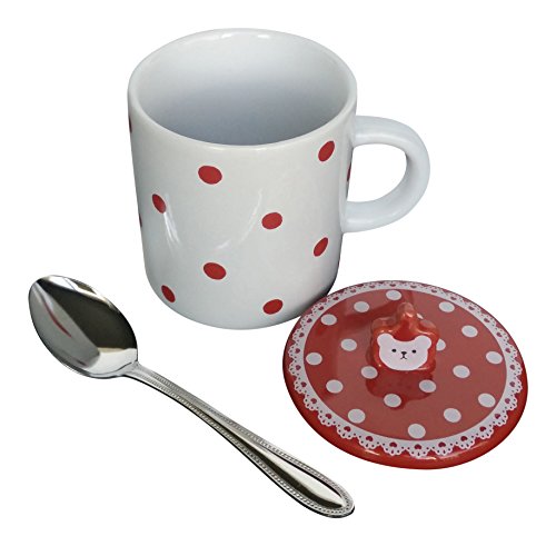 0035426052388 - VALENTINE BEAR CHILDREN'S HOT COCOA MUG WITH LID AND SPOON GIFT BOX 3-PIECE SET
