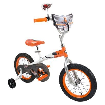 3545412121020 - 14 DISNEY PLANES BIKE - WHITE/ORANGE WITH DUSTY CROPHOPPER ATTACHED!!