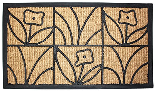 3547782744236 - GENERIC LIGHT DAISY NATURAL COIR AND RUBBER DOORMAT, 18-INCH BY 30-INCH