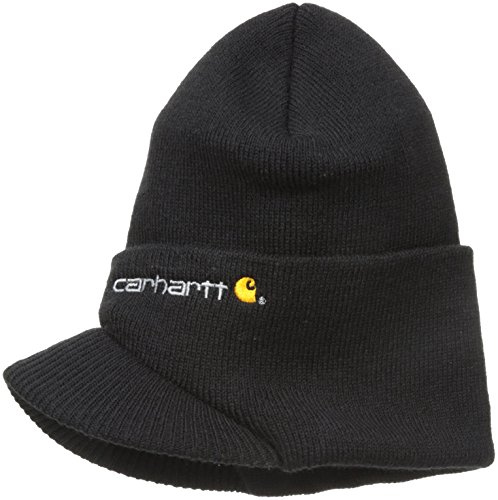 0035481371189 - CARHARTT MEN'S KNIT HAT WITH VISOR,BLACK,ONE SIZE