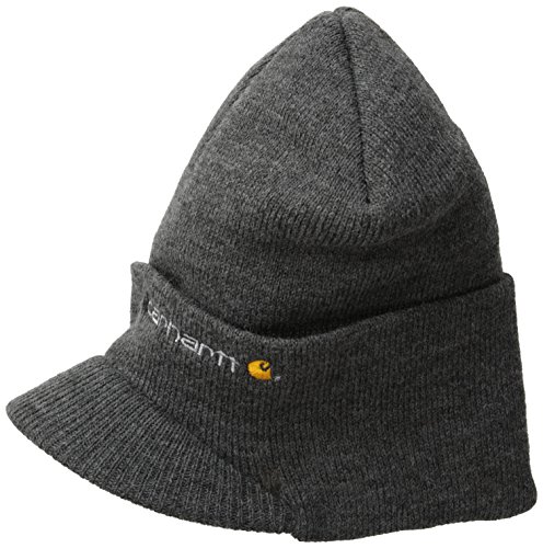 0035481371196 - CARHARTT MEN'S KNIT HAT WITH VISOR,COAL HEATHER,ONE SIZE