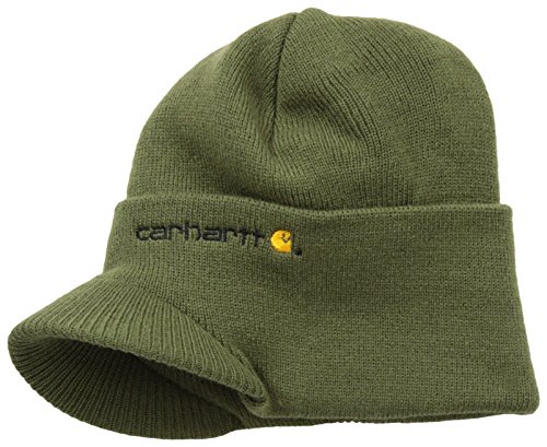 0035481872051 - CARHARTT MEN'S KNIT HAT WITH VISOR,ARMY GREEN,ONE SIZE