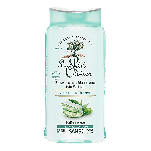3549620008456 - LE PETIT OLIVIER PURIFYING MICELLAR SHAMPOO - ALOE VERA AND GREEN TEA - CLEANSES HAIR AND SCALP - REDUCE EXCESS SEBUM - SUITABLE FOR NORMAL TO OILY HAIR - FREE OF SILICONE, SULFATE, PARABEN - 8.45 OZ