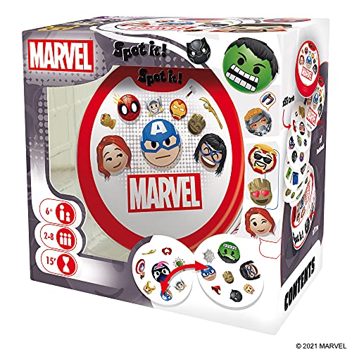 3558380084013 - SPOT IT! MARVEL EMOJIS CARD GAME | GAME FOR KIDS | AGE 6+ | 2 TO 8 PLAYERS | AVERAGE PLAYTIME 15 MINUTES | MADE BY ZYGOMATIC