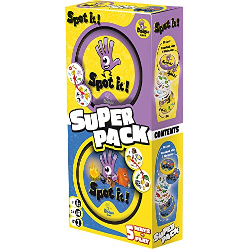 3558380097709 - SPOT IT! CARD GAME SUPER PACK BUNDLE | INCLUDES SPOT IT! CLASSIC AND SPOT IT! CAMPING | FUN VISUAL GAME FOR KIDS AND ADULTS | AGE 6+ | 2-5 PLAYERS | AVERAGE PLAYTIME 15 MINUTES | MADE BY ZYGOMATIC