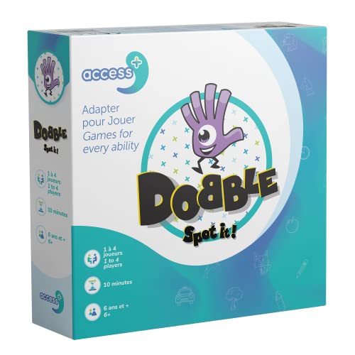 3558380098270 - SPOT IT DOBBLE ACCESS+ CARD GAMES FOR KIDS - SMART GAMES ADAPTED FOR COGNITIVE DISORDERS - BOARD GAMES FOR KIDS AGES 6+ - 1-4 PLAYERS - 10 MINUTES - ENGLISH AND FRENCH