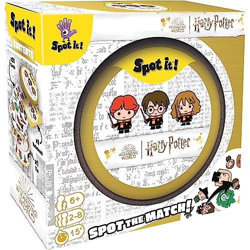 3558380112020 - ZYGOMATIC SPOT IT! HARRY POTTER CARD GAME (ECO-BLISTER) - MAGICAL MATCHING FUN FOR KIDS AND FAMILY, AGES 6+, 2-8 PLAYERS, 15 MINUTE PLAYTIME, MADE