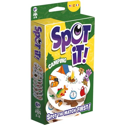 3558380119647 - ZYGOMATIC SPOT IT! CAMPING CARD GAME (2024 REFRESH) - POCKET ECO EDITION, 5-IN-1 VISUAL PERCEPTION GAME FOR QUICK REFLEXES AND FAMILY FUN, AGES 6+, 2-8 PLAYERS, 10 MINUTE PLAYTIME, MADE