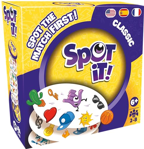 3558380119685 - ZYGOMATIC SPOT IT! CLASSIC CARD GAME (2024 REFRESH) - ECO-SLEEVE EDITION, 5-IN-1 VISUAL PERCEPTION GAME FOR QUICK REFLEXES AND FAMILY FUN, AGES 6+, 2-8 PLAYERS, 10 MINUTE PLAYTIME, MADE