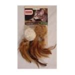 0035585450322 - NATURALS CRINKLE BALL WITH FEATHERS CAT TOY