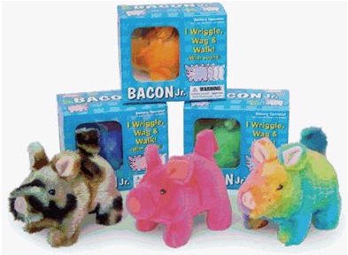 0035594030539 - WESTMINSTER TOYS BACON JR (BACON BITS) WALKING PIG W/ SOUND ASSORTED COLORS