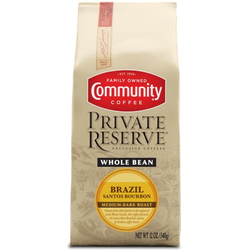 0035700045198 - COMMUNITY COFFEE PRIVATE RESERVE BRAZIL SANTOS BOURBON WHOLE BEAN COFFEE, MEDIUM DARK ROAST, 12 OUNCE BAG (PACK OF 1)