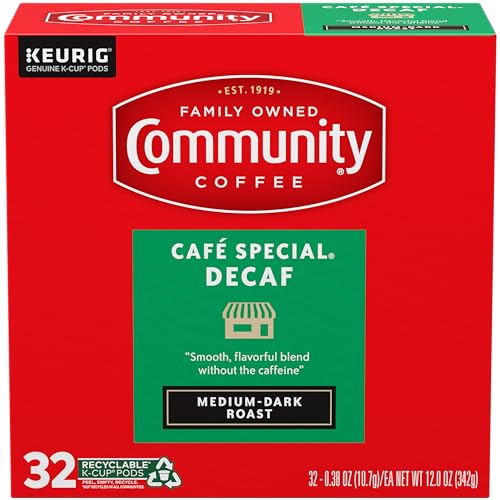 0035700163663 - COMMUNITY COFFEE CAFÉ SPECIAL DECAF, MEDIUM-DARK ROAST, SINGLE-SERVE KEURIG K-CUP PODS, 32 COUNT (PACK OF 1)