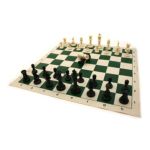 0035756952006 - FIRST CHESS FOLD OUT BOARD TOURNAMENT GAME W DOUBLE WEIGHTED PIECES