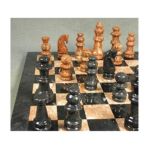 0035756960162 - MARBLE CHESS SET IN BLACK TAN