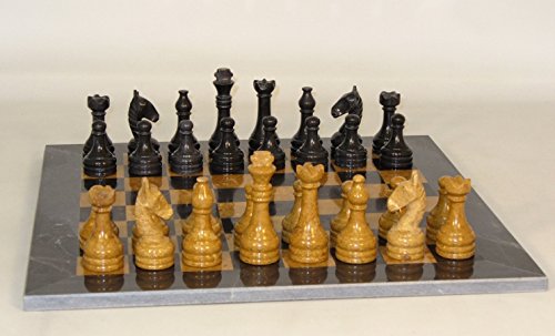 0035756996178 - WORLDWISE IMPORTS MIDAS MARBLE CHESS SET, GOLD AND BLACK