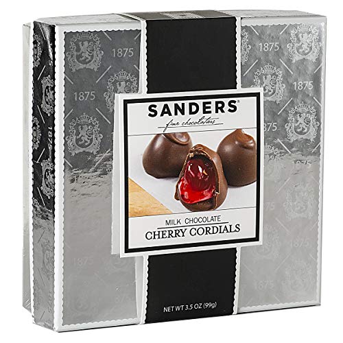 0035900297809 - SANDERS BOULEVARD MILK CHOCOLATE CHERRY CORDIALS SILVER, CHOCOLATE GIFT BOX, 3.5 OZ. (7 PIECE)
